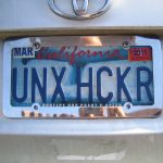 UNX HCKR license plate